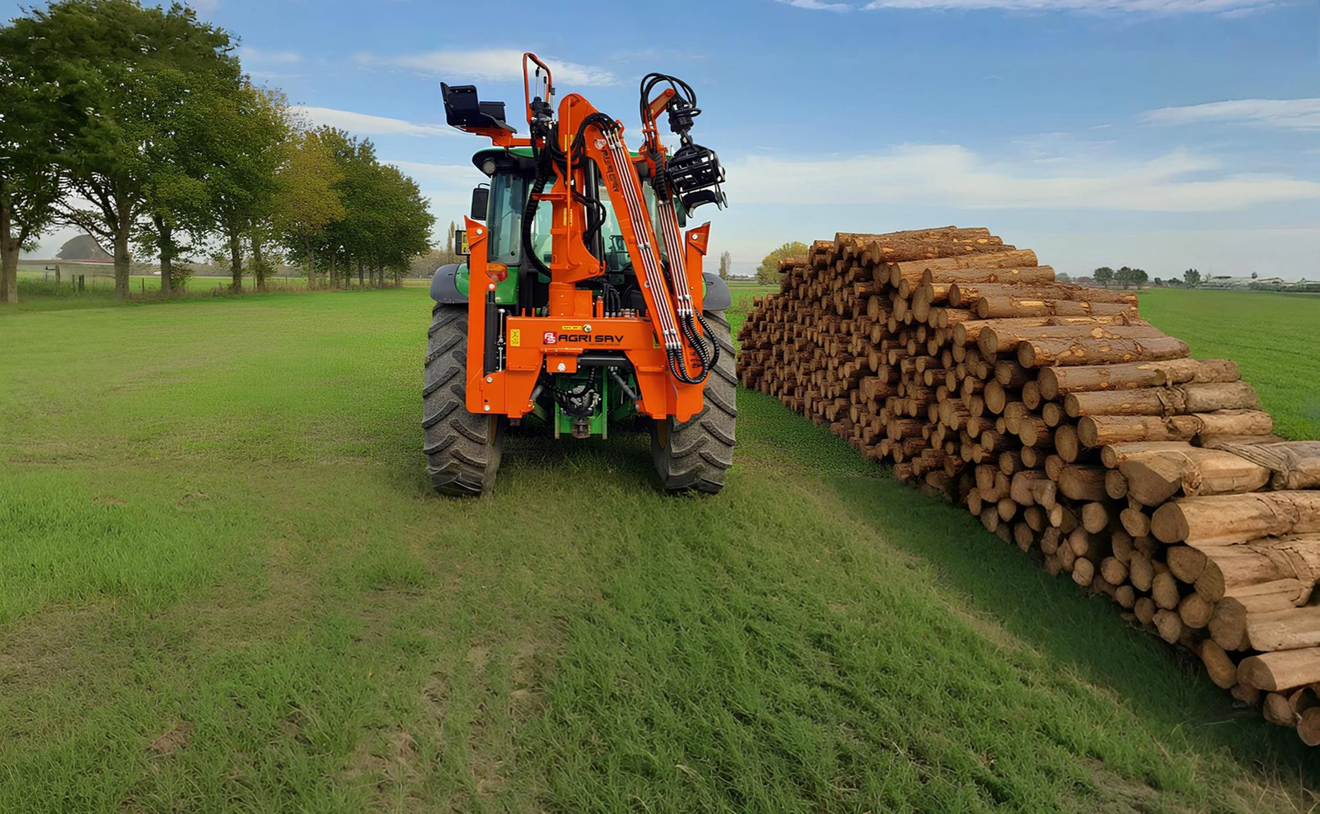 Caricatore forestale al lavoro